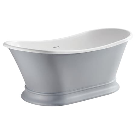 Aqua Eden 67.38 L, 29.5 W, Matte Gray/Glossy White, Solid Surface White Stone VRTDS683027WG